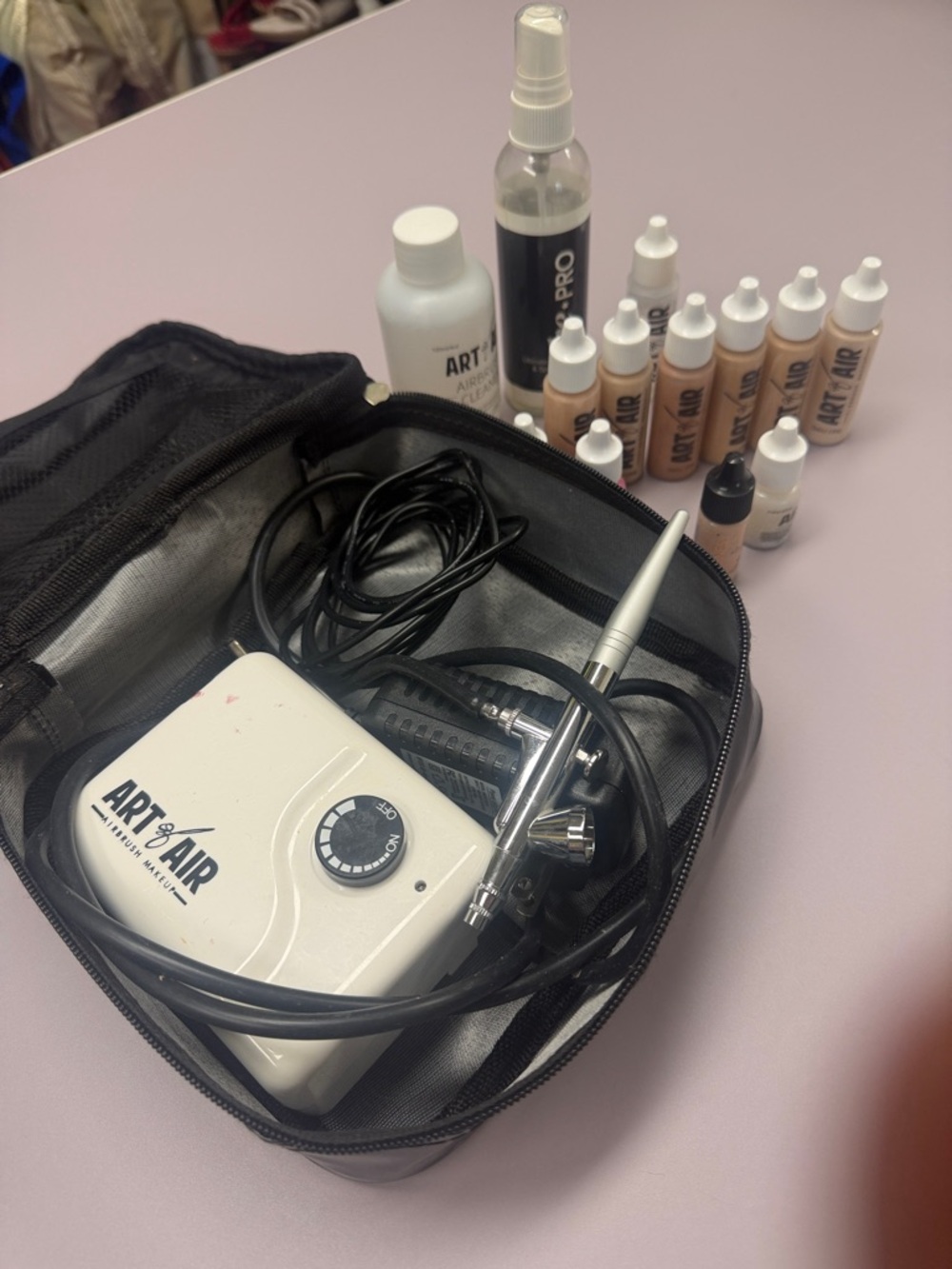 Airbrush Makeup Kit in Beige Shades - Portable Airbrush System.